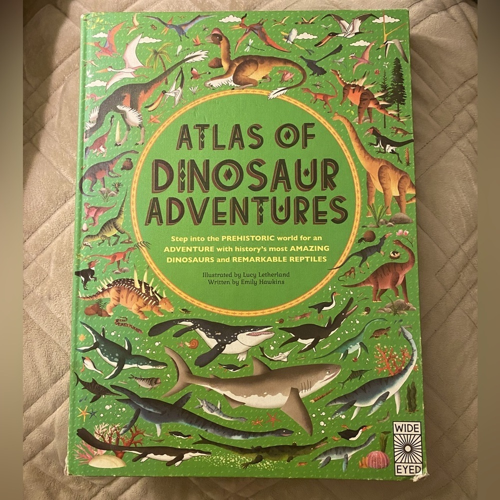 Atlas of Dinosaurs Adventures book used with some wear to corners and edging OSB